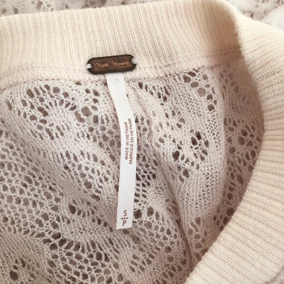 Free People "Coffee In The Morning" Chamoix Lace Tunic Top Size S - Picture 10 of 12